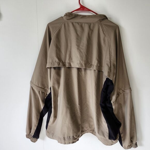 Austin Golf Pullover Windbreaker L Tan Vented Zip-Off Sleeves Lightweight - Picture 4 of 12